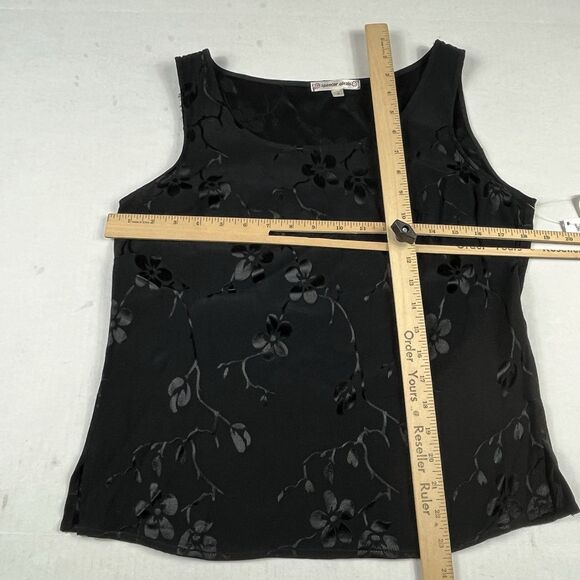 Spencer Alexis Black Floral Burnout Tank Top Sleeveless Stretch NWT Elegant S - Picture 5 of 9